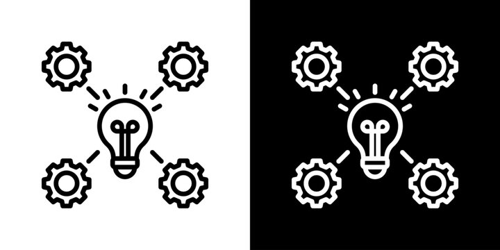 Implementation Icon Set Vector Collection Isolated In Black And White