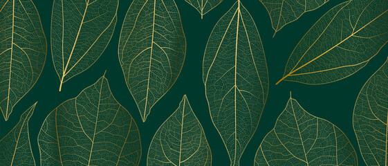 Obraz premium Leaf vein skeleton texture abstract background with close up plant leaf cells ornament texture pattern. Black and white organic macro linear background of nature leaf foliage vector illustration.