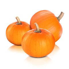 Obraz premium Fresh ripe pumpkins on white background. Gourd vegetable
