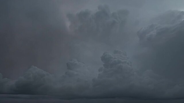 Stormy Sky Over Ocean Horizon Dramatic Cloudscape Nature Background Video