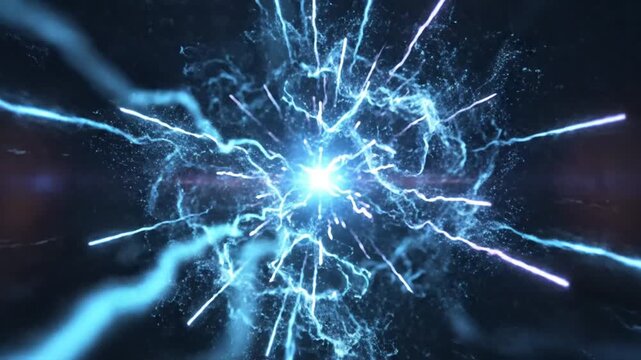 Electricity Power Sparks Energy Explosion. for music background