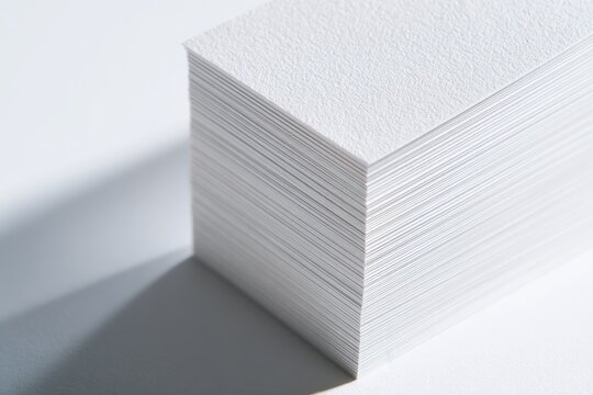 Stack of business cards isolated on white background for branding identity template