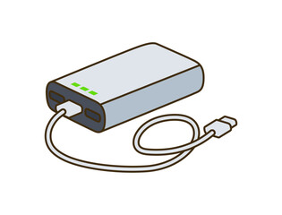 モバイルバッテリー 防災グッズ 充電器 停電対策 災害イラスト © Studio Trinity