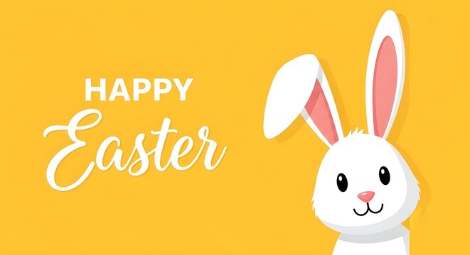 rabbit, children, colourful, horizontal, hunt, marketing, happiness, sunshine, website, daisy, festive, greeting, illustration, painted, seasonal, white, animal, banner, blue, card, celebration, chara