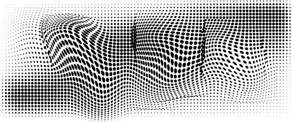 Fototapeta premium Dotted gradient halftone background. Horizontal seamless dots pattern in pop art style. Abstract modern stylish texture. Vector illustration.