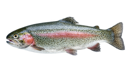 Fototapeta premium A beautiful iridescent rainbow trout, wild salmonid fish for sport fishing or food