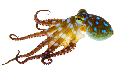 Beautiful blue-ringed octopus with striking patterns, a dangerous yet fascinating sea animal © Natasha