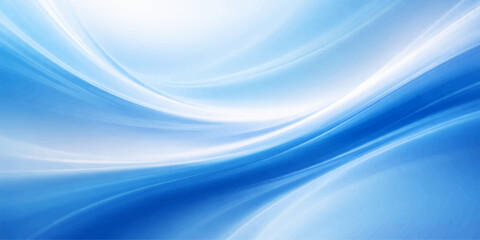 An abstract blue background featuring a smooth flowing wave design with soft light, curved lines, and a motion swirl pattern that creates a textured backdrop