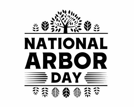 NATIONAL ARBOR DAY vector illustration isolated on white background