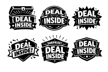 Fototapeta premium Collection of deal inside badges and labels ideal for marketing promotions, sales, discounts, and surprise offers