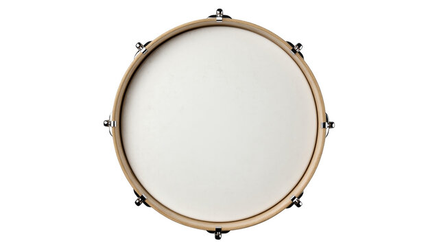 Studio shot of classic wooden drum with clean white head for percussive music performance