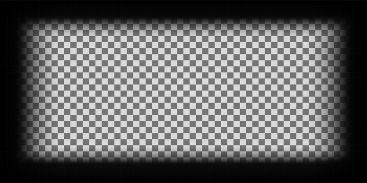 Old cinematic frame, video film strip. Retro vintage tape empty template with slide.Video photo reel on transparent vector background