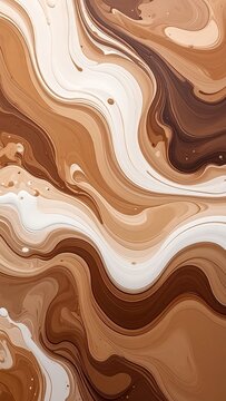 Abstract swirl of warm brown, tan, cream fluid pattern