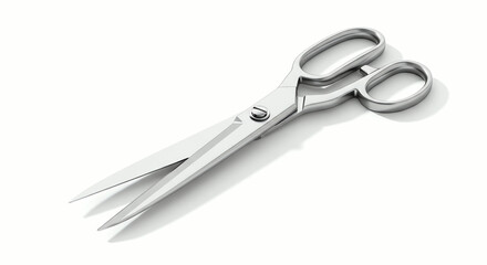Obraz premium Sharp Metal Scissors on White Background - Precision Cutting Tool
