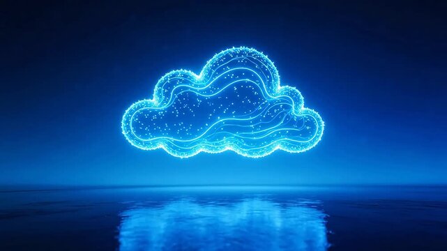 Glowing cloud over water