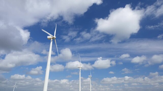 Windmill park for sustainable electric power generation in Spain.
