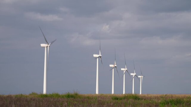 Windmill park for sustainable electric power generation in Spain.