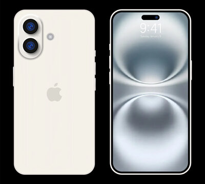 White Iphone 16 SE, plus mockup. Editorial