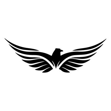 Black Eagle Silhouette Graphic for Creative Use.