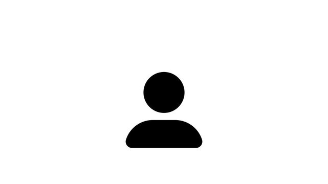 Thinking Person Icon with Speech Bubbles. Question, Idea, and Communication Concept Animation. Transparent background. 4K resolution