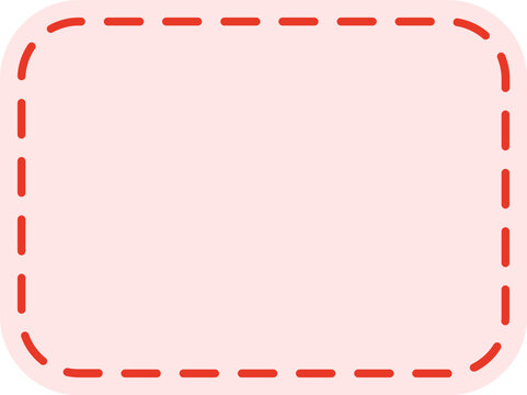 Sticker Label Shape Set, Dashed Cut Line Frames Collection, Rounded Geometric Badge Template Pack