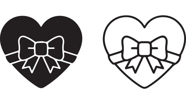 Heart shape with ribbon bow