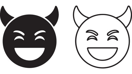 Obraz premium Devil face emoji with smiling expression