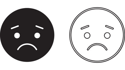 Fototapeta premium Sad face icon set with transparent background