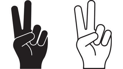 Fototapeta premium Hand gesture peace sign with transparent background