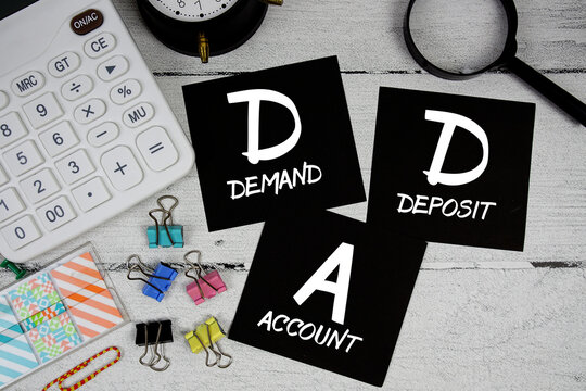DDA Demand Deposit Account text phrase of business and financial concept