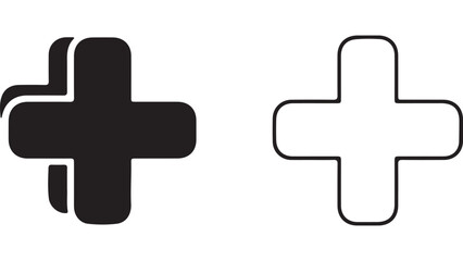 Obraz premium Medical cross symbol with transparent background
