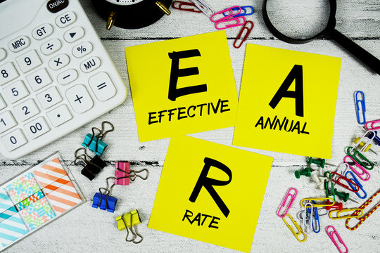 EAR Effective Annual Rate text phrase of business and financial concept