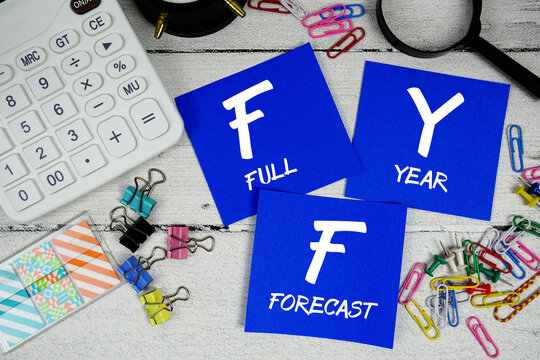FYF Full-Year Forecast text phrase of business and financial concept