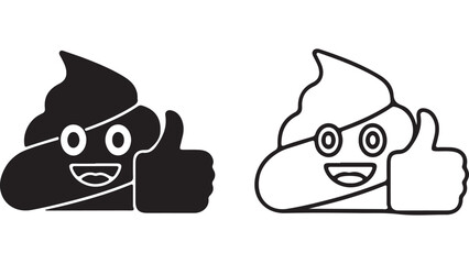 Fototapeta premium Smiling poop emoji with thumbs up