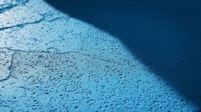 Dynamic Shadows and Light Moving Across a Textured Blue Concrete Surface