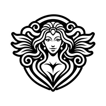 A glyph style icon of aphrodite tattoo