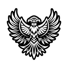 Obraz premium A glyph style icon of eagle soaring symbol