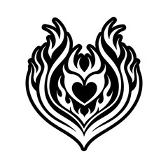 Fototapeta premium Burning heart icon in glyph style