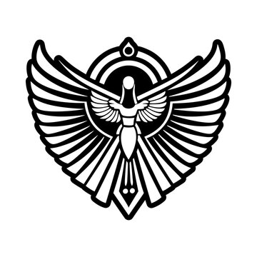 A glyph tattoo icon of isis wings