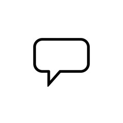 Fototapeta premium Minimalist Black and White Chat Bubble Icon for Communication and Messaging Apps