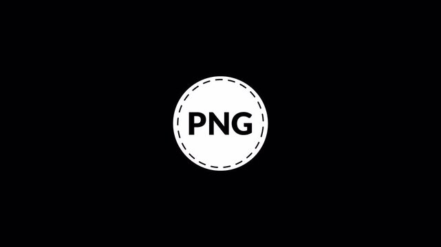 Png file sticker logo icon animation circle png icon  Png file document icon symbol graphic format image, animation digital data computer in transparent background in 4K animation with alpha channel 