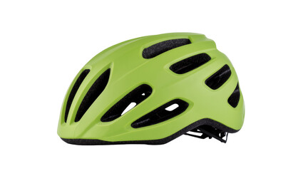 Fototapeta premium Vibrant green modern bicycle helmet for cycling and outdoor sports activities, full protection