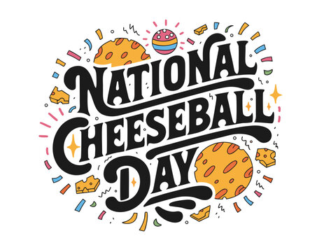 Cheeseball Snack Celebration Vector, National Cheeseball Day Design