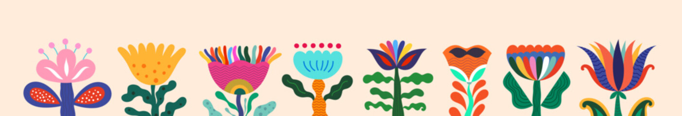 Floral spring banner. Colourful flower background for spring decoration