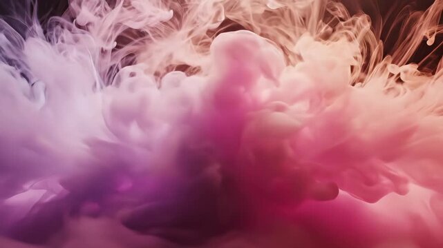 abstract pink ink swirling and expanding in water against dark background. fluid motion, colorful smoke explosion. creative design element, graphics overlay, artistic backdrop