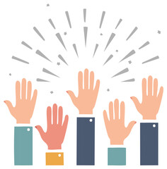 Fototapeta premium Hands Raised Illustration: Group Celebration, Agreement, Support, or Community