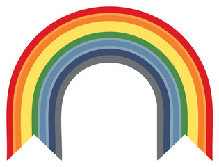 Fototapeta premium Vibrant arc rainbow with seven distinct colors, a bright graphic symbol of joy, hope, and diversity.