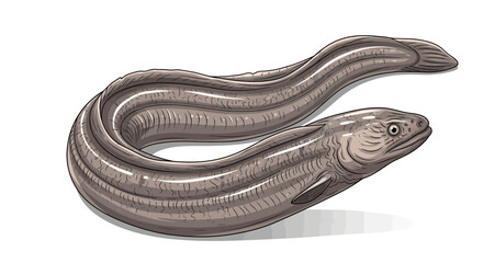 Obraz premium Illustration of a striped eel on a white background