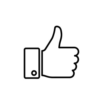 Minimalist Line Drawing of Thumbs Up Hand Gesture for Positive Feedback