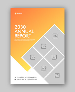 Brochure cover or annual report flyer design template for corporate business agency
